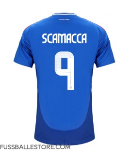 Günstige Italien Gianluca Scamacca #9 Heimtrikot EM 2024 Kurzarm